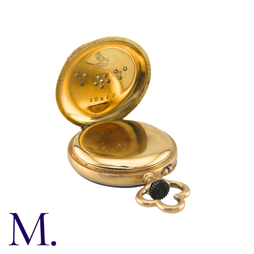 A Enamel and Rose Diamond Pocket Watch in 18K gold Size: Weight: 15.6g - Bild 2 aus 3