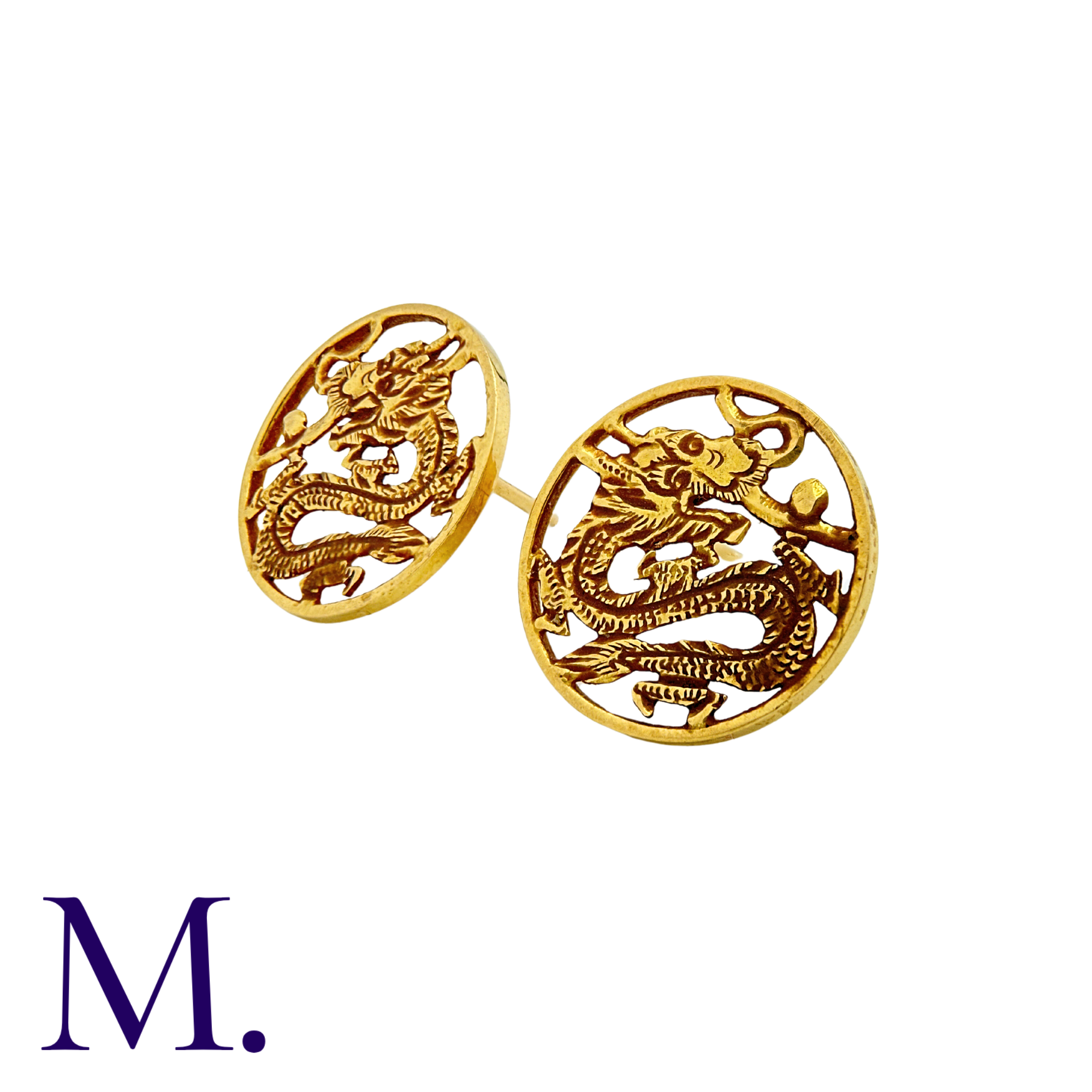 A Pair of Gold Serpent Earrings - Image 3 of 3
