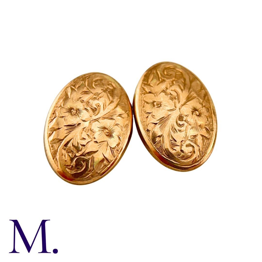 NO RESERVE - Various Gold Cufflinks in 9K gold including one pair engraved 'PC' and other single - Image 5 of 5