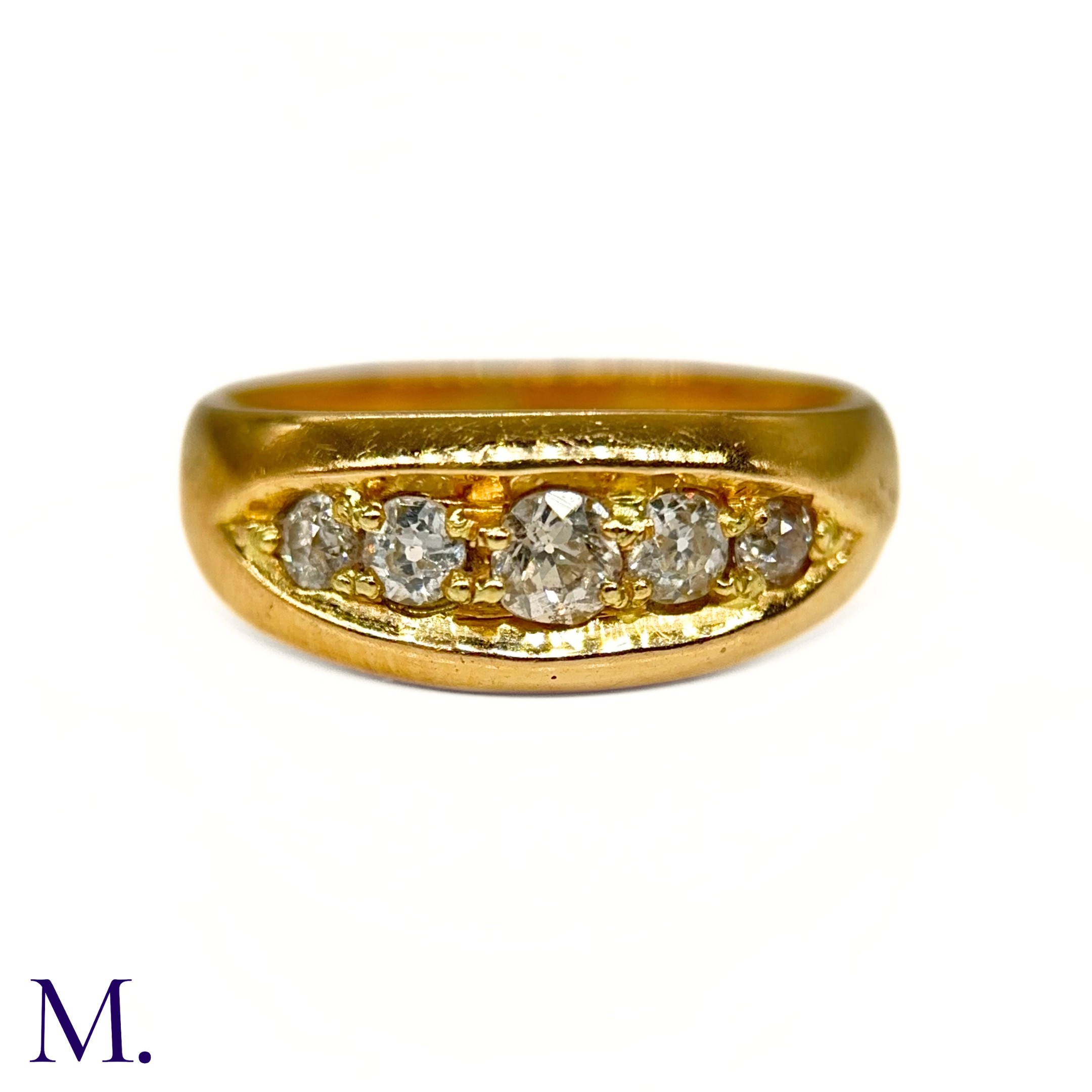 A 5-Stone Diamond Gypsy Ring - Image 2 of 5