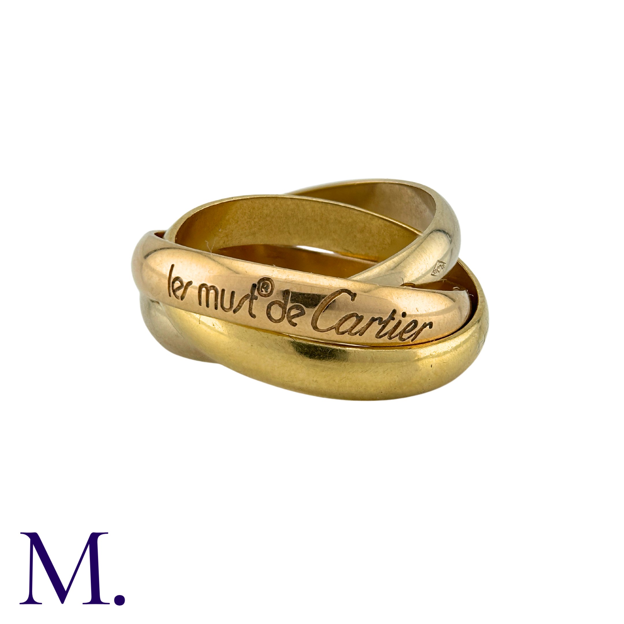 CARTIER. A Cartier Trinity Ring in 18K rose, white and yellow gold. Engraved 'Les Must de Cartier'