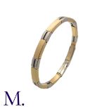 ROBERTO BRAVO. A 2-Colour Gold Bangle made up of alternating 14K white and yellow gold hinged