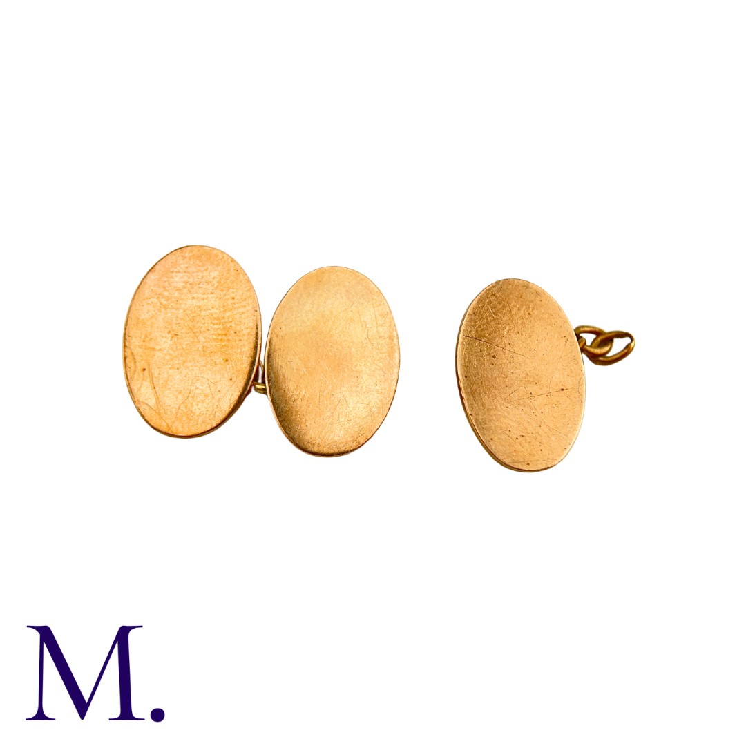 NO RESERVE - Various Gold Cufflinks in 9K gold including one pair engraved 'PC' and other single - Image 2 of 5