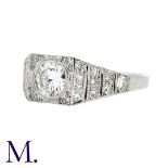 A Diamond Ring in 18K white gold, set with a diamond weighing approximately 0.75ct to the centre and
