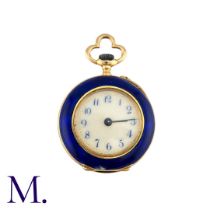 A Enamel and Rose Diamond Pocket Watch in 18K gold Size: Weight: 15.6g