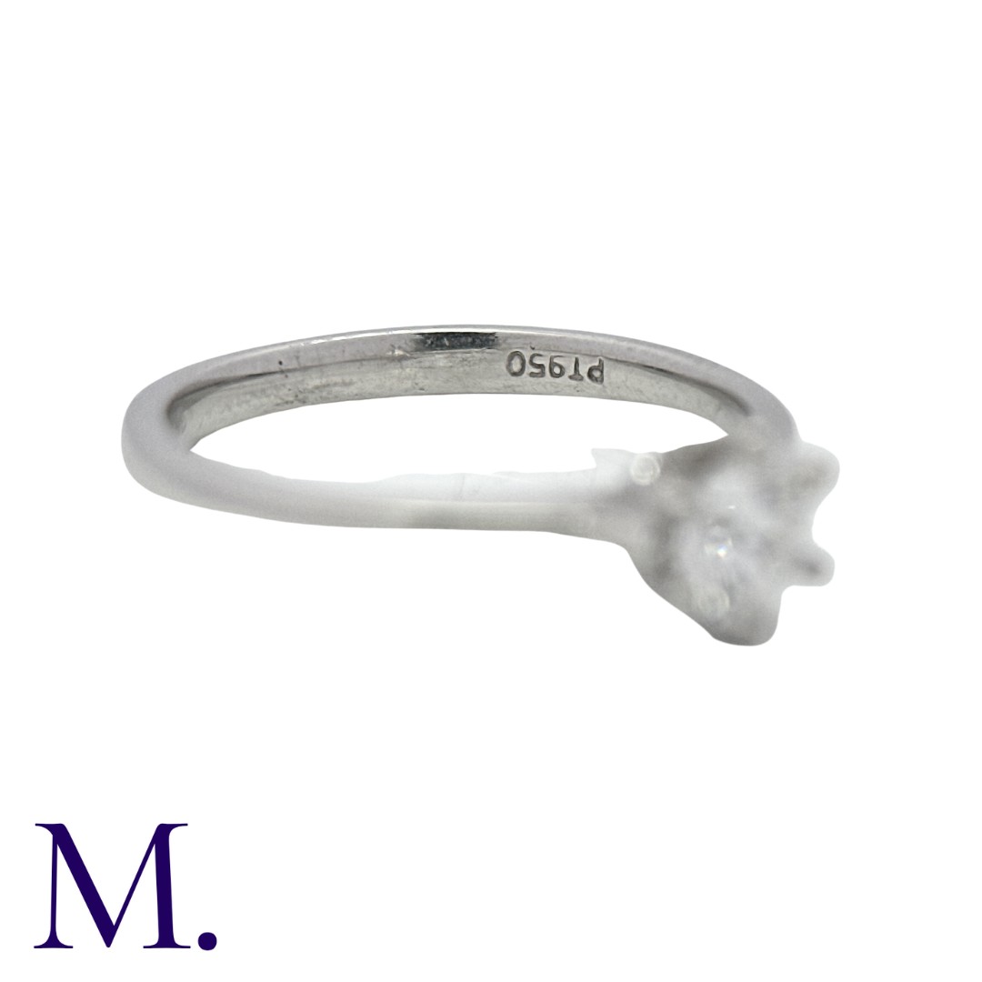 A Diamond Solitaire Ring in platinum, set with a round cut diamond of approximately 0.35cts. Stamped - Image 4 of 4
