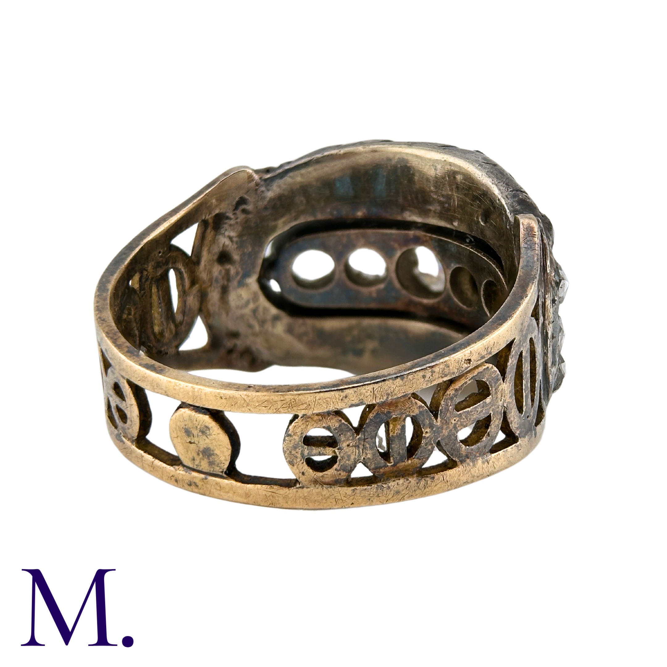 An Antique Rose Diamond Ring in gold and silver, set with various-sized rose cut diamonds. Size: - Image 4 of 4