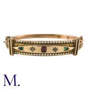 A Victorian Paste Bangle in 9K rose gold, with ropework and beading motifs. Stamped 375 for 9