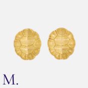 FRED. A Pair of Gold Earrings in 18k yellow gold, each designed as a tortoise shell. Signed Fred