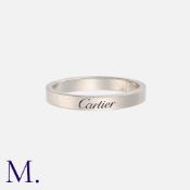 CARTIER. A Platinum Band signed Cartier to the front. Inside serial numbered and marked PT950 for