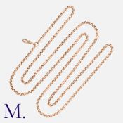 An Antique Longuard Chain in 9k gold, comprising a series of interlocking belcher links