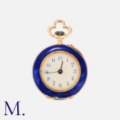 A Enamel and Rose Diamond Pocket Watch in 18K gold Size: Weight: 15.6g