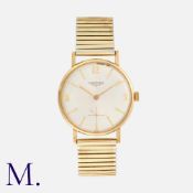 LONGINES, A Vintage Gents Wristwatch in 9k yellow gold, Manual wind Longines cal 6922 17 jewel