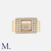 CHOPARD. A Happy Diamonds Ring in 18K yellow gold, with 60 pavé set diamonds to the face with a