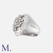DAMIANI. A Diamond Bombe Ring in 18K white gold, set with diamonds in a topographical design with