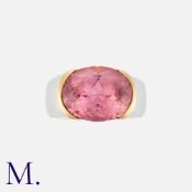 Marina B. A Pink Tourmaline Patrizia Ring in 18k yellow and white gold, set with an oval cut pink