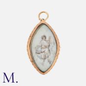 A Georgian Miniature Pendant-Brooch in rose gold, depicting a female, with crystal front and gold