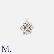 Tiffany & Co, A Diamond Pendant, in platinum, set with four round cut diamonds. Stamped T & Co, Pt