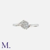 NO RESERVE. A Diamond Cluster ring in 9k white gold, the central cluster of seven round cut diamonds
