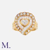 A Diamond Heart Ring in 18K yellow gold, set with a heart-shaped diamond weighing approx. 0.39ct