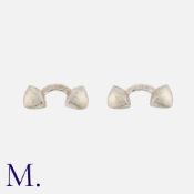 HERMES, A Pair Of Silver Cufflinks, in 925 sterling silver. of studded form. Signed Hermes, Makers