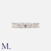 A Diamond Seven Stone Ring in 18k white gold, set with seven round cut diamonds totalling