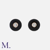 Andre Ribero, A Pair Of Diamond Stud Earrings, in 18k white gold, comprising an outer ring