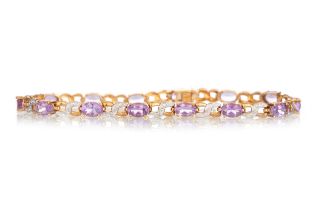 AMETHYST AND DIAMOND BRACELET,