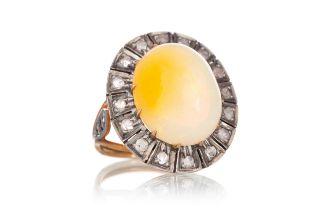 OPAL AND DIAMOND RING,
