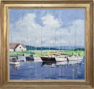 * ROBERT KELSEY DA MUniv PAI FRSA (SCOTTISH b. 1949), PLEASURE BOATS ON THE CRINAN CANAL