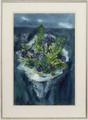 * ARCHIE SUTTER WATT RSW SSA (SCOTTISH 1915 - 2005), STILL LIFE OF VIOLETS IN A VASE