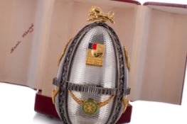 THE JIMMY JOHNSTONE FABERGE EGG BY SARAH FABERGE,