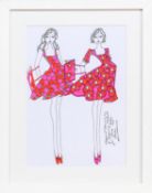 * ROZ JENNINGS, TWO ORIGINAL ILLUSTRATIONS OF DESIGNS FOR LAURA ASHLEY