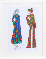 * ROZ JENNINGS, TWO ORIGINAL ILLUSTRATIONS OF DESIGNS FOR LAURA ASHLEY