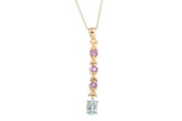 TOPAZ AND AMETHYST PENDANT,