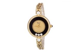 CHOPARD HAPPY DIAMONDS EIGHTEEN CARAT GOLD QUARTZ WRIST WATCH,