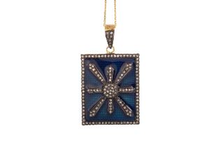 ENAMEL AND DIAMOND PENDANT,