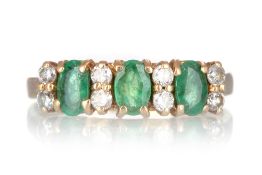 EMERALD AND DIAMOND RING,