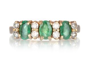 EMERALD AND DIAMOND RING,