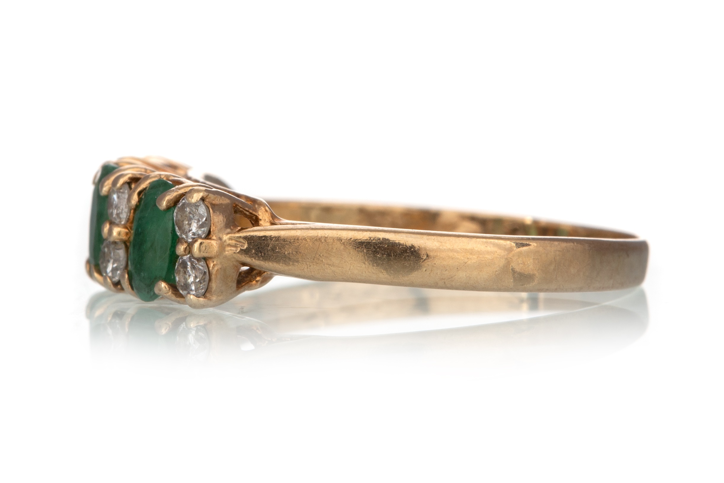 EMERALD AND DIAMOND RING, - Image 2 of 2