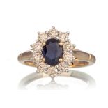 SAPPHIRE AND DIAMOND RING,