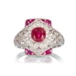 RUBY AND DIAMOND RING,