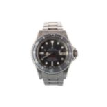 ROLEX SUBMARINER 'SINGLE RED' 1680 STAINLESS STEEL AUTOMATIC WRIST WATCH,