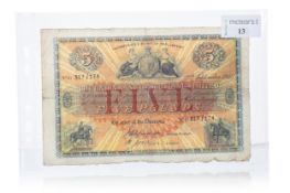 UNION BANK OF SCOTLAND FIVE POUND NOTE,