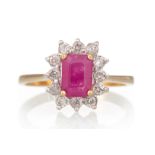 CERTIFICATED RUBY AND DIAMOND RING,