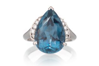 CERTIFICATED TOPAZ AND DIAMOND RING,