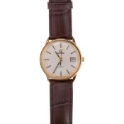 OMEGA GOLD PLATED QUARTZ WRIST WATCH,