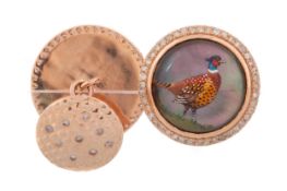 PAIR OF ESSEX CRYSTAL DIAMOND SET CUFFLINKS,