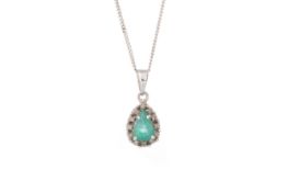 EMERALD AND DIAMOND PENDANT,