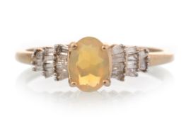 OPAL AND DIAMOND RING,